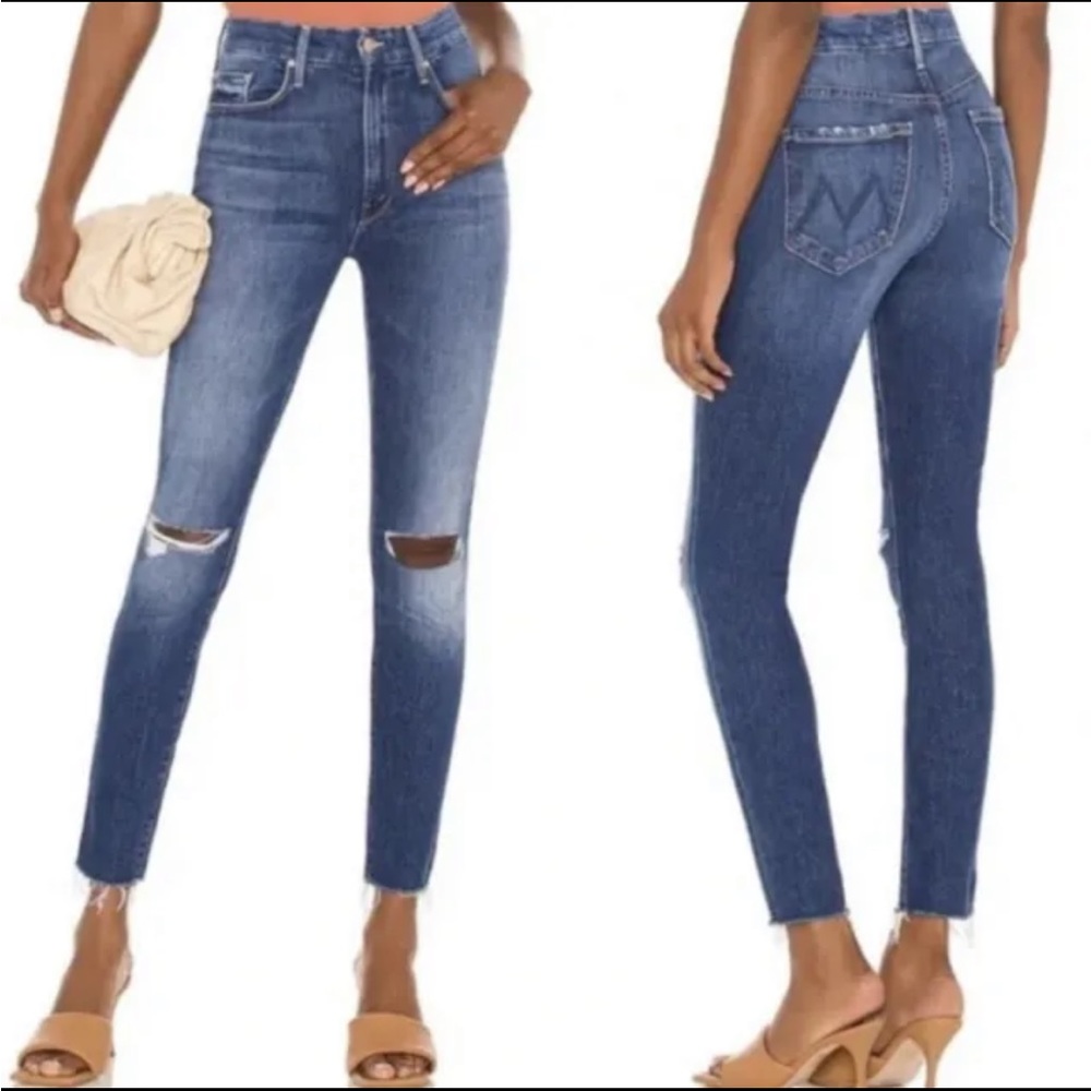 MOTHER high waisted looker ankle fray thrilling shots